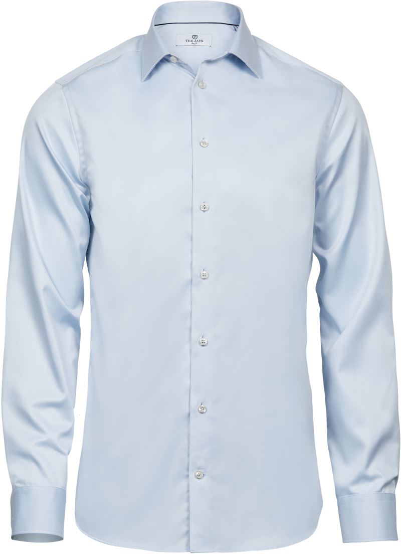 Levně Luxusní keprová košile Slim Fit s dlouhým rukávem - light blue