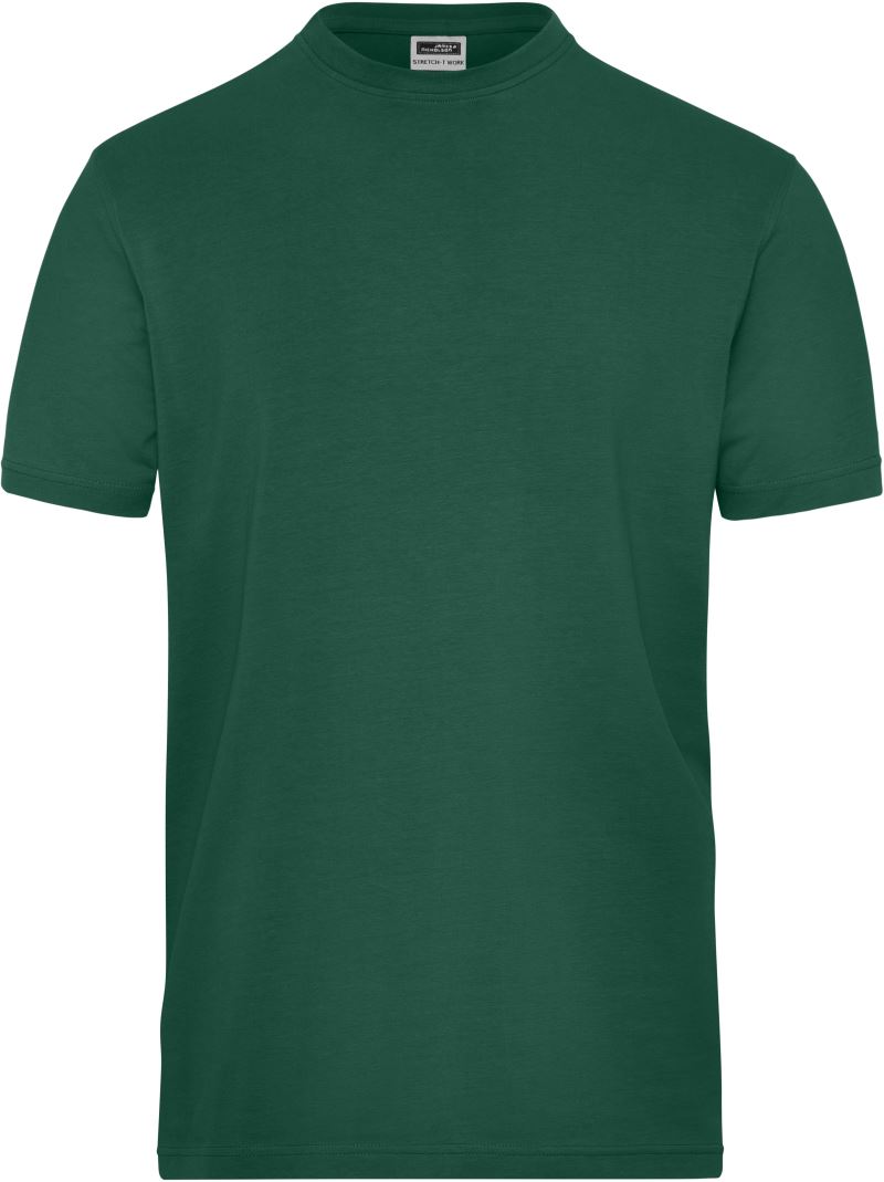 Pánské pracovní elast. tričko z bio bavlny - Solid - dark green