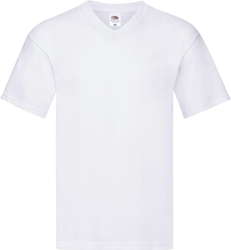 Pánské tričko s výstřihem do V - white