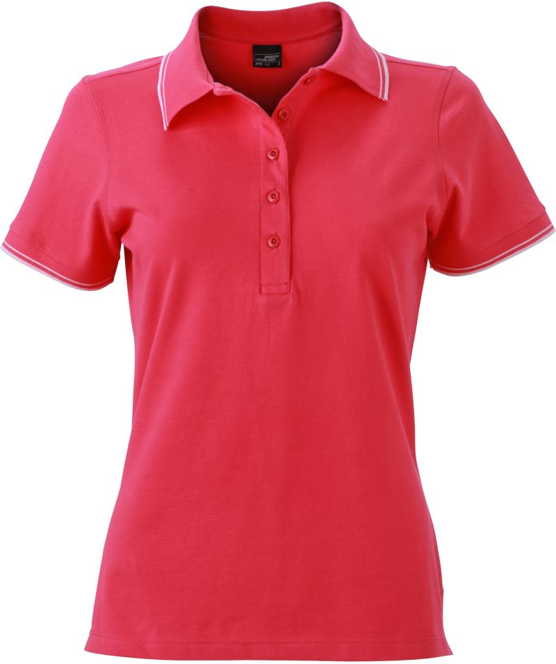 Levně Dámské piqué polo - pink/white