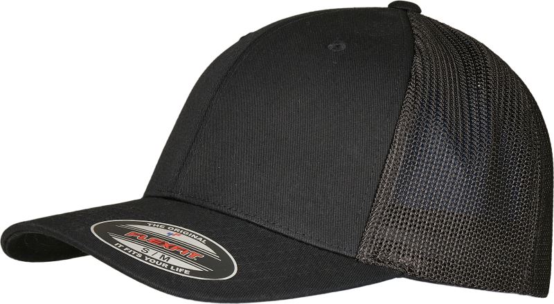 Levně 6 panelová Trucker kšiltovka "Recycled" - black/black