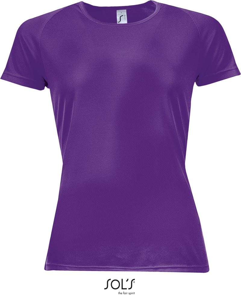 Levně Dámské raglánové sportovní tričko - dark purple