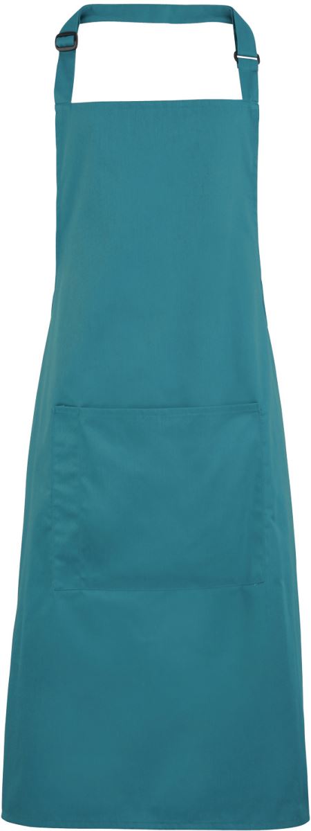 Levně Zástěra s laclem a kapsou na břiše "Colours" - teal