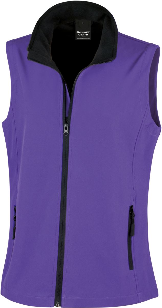 Levně Dámská 2-vrstvá softshellová vesta "Printable" - purple/black