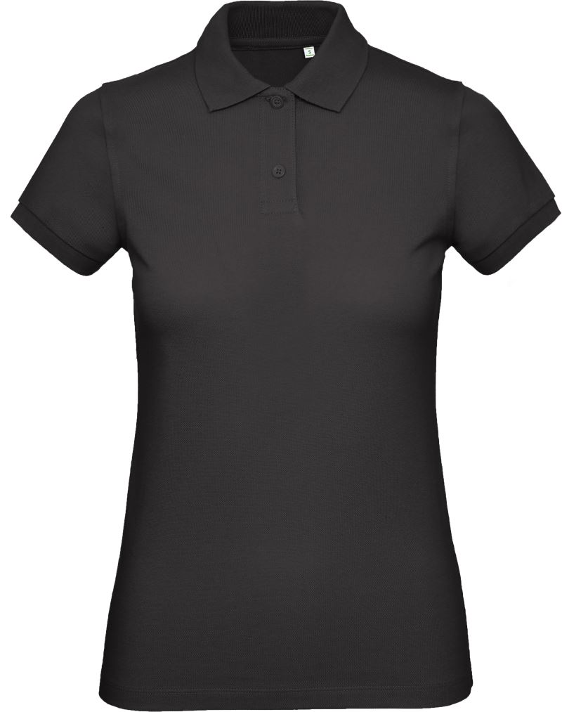 Dámské piqué polo z bio bavlny - black
