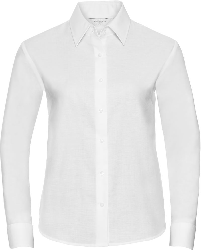 Levně Halenka Oxford s dlouhým rukávem - white