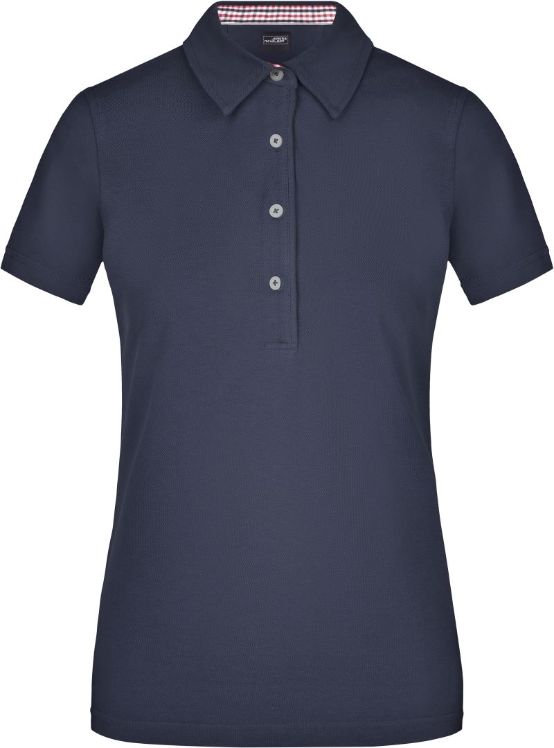 Levně Dámské piqué polo "Plain" - navy/red-navy-white
