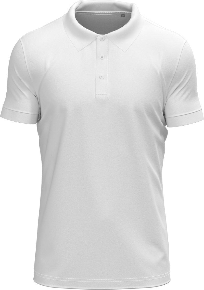 Levně Pánské elastické piqué polo z těžké bavlny - white