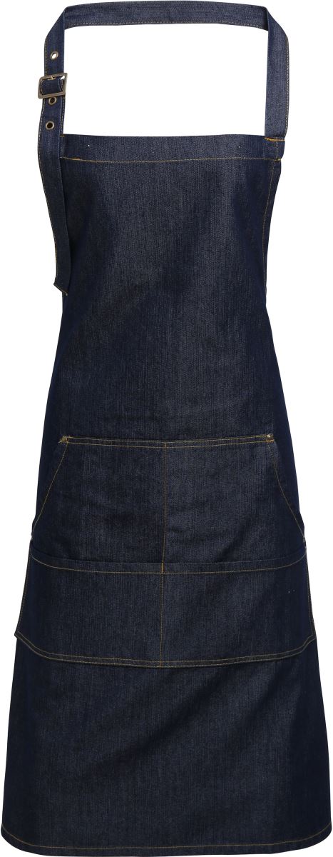 Levně Denim zástěra s laclem - indigo denim