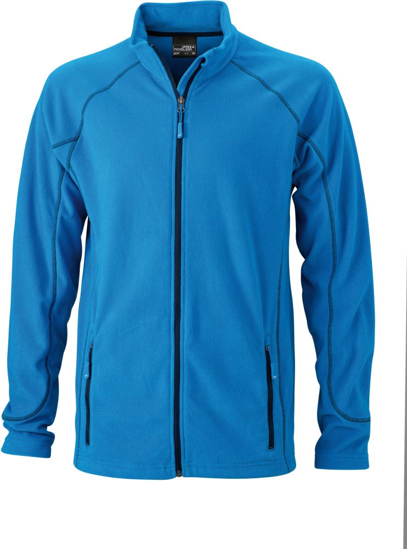 Levně Pánská strukturovaná fleecová bunda - aqua/navy
