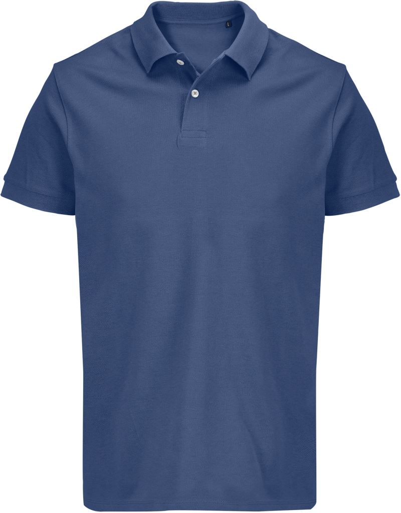 Levně Unisex piqué polo z těžké bavlny - denim