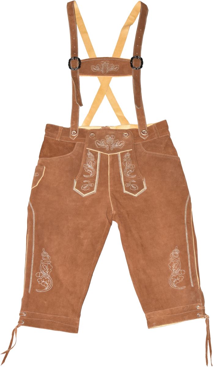 Levně Pánské kožené kalhoty, dlouhé - light brown