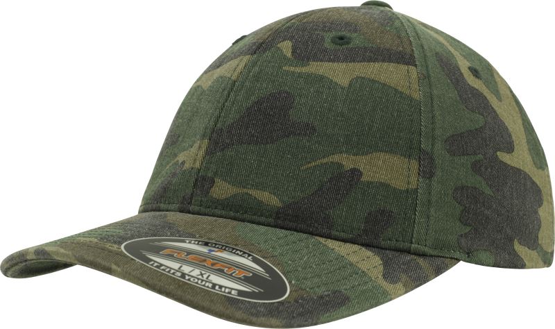 Levně 6 panelová kšiltovka "Camo" - green camo