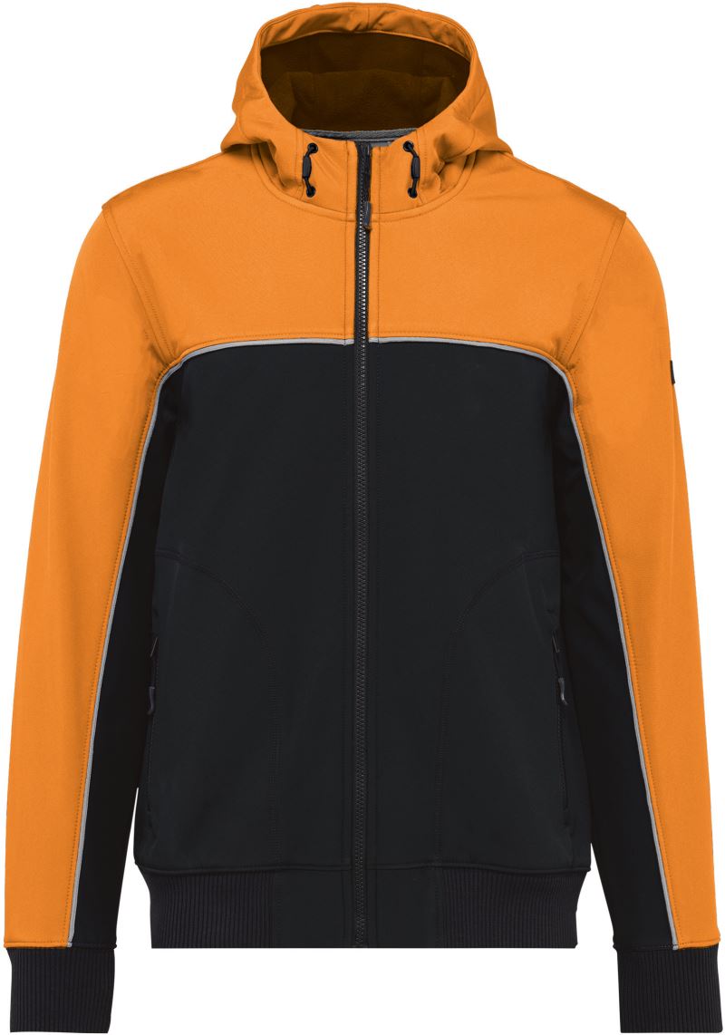 Levně Pracovní 3-vrstvá softshellová bunda - black/orange