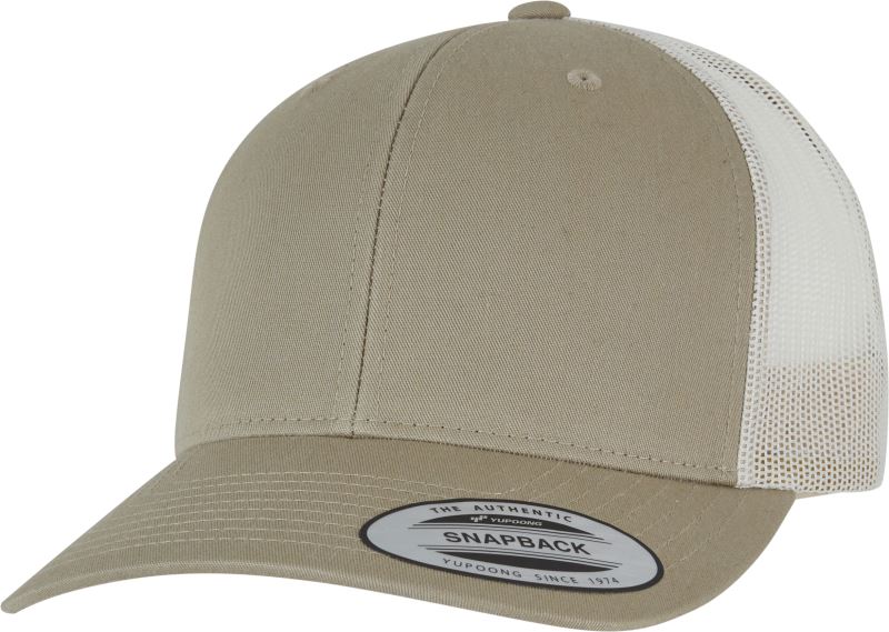 Levně 6 panelová vintage kšiltovka "Trucker" - pale khaki/birch