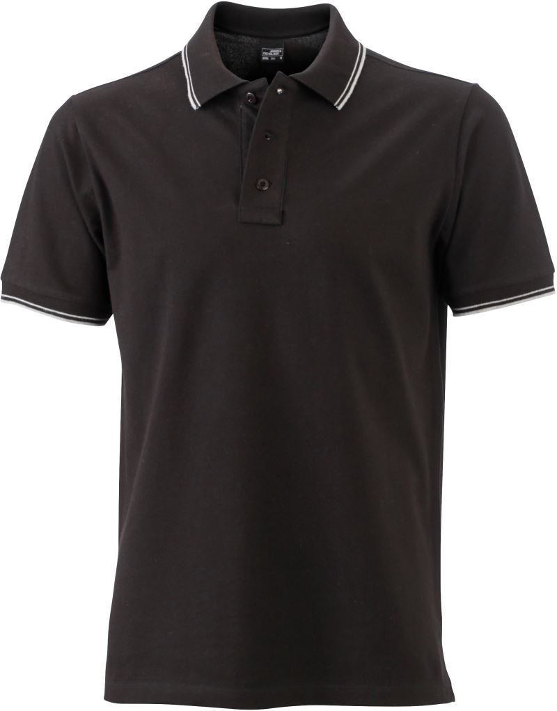 Pánské piqué polo - black/white
