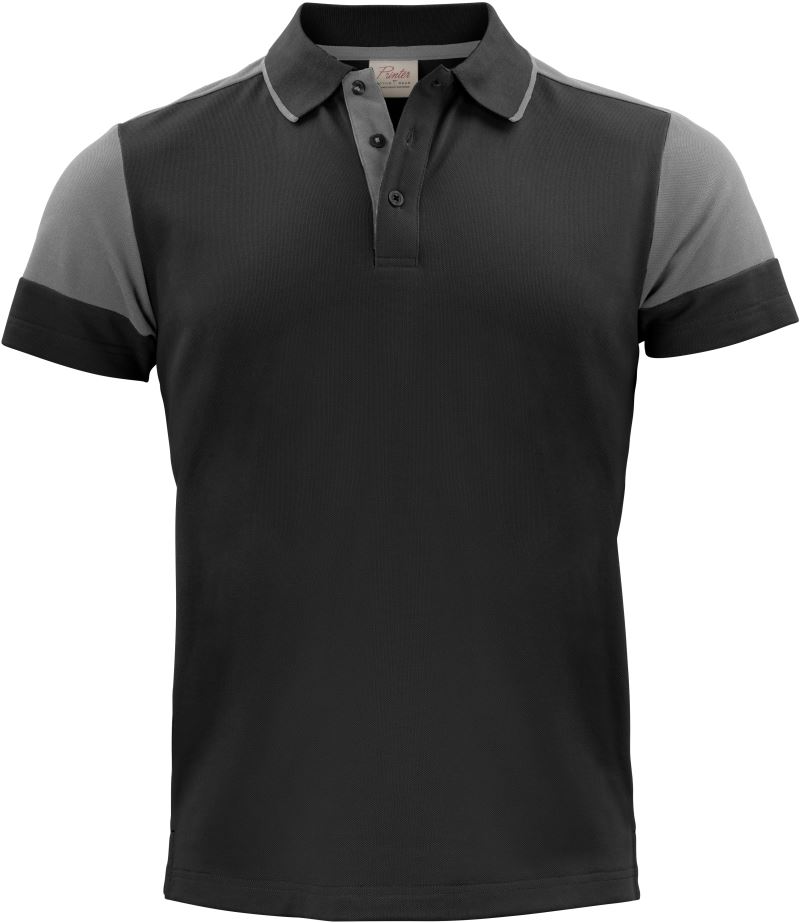 Levně Pánské piqué polo z těžké bavlny - black/anthracite