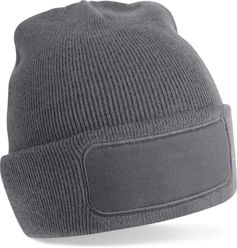Pletená čepice s nášivkou "Recycled Original" - graphite grey