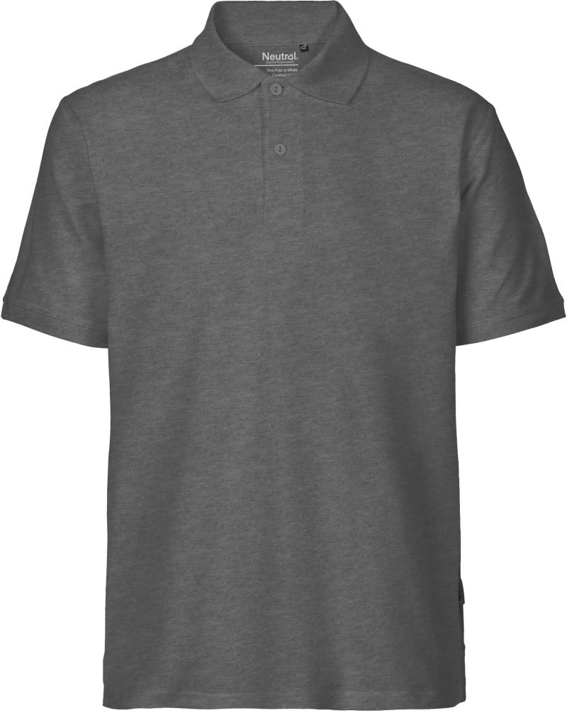 Levně Pánské piqué polo z bio bavlny - dark heather
