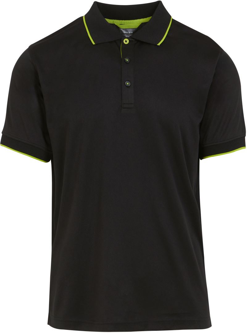 Levně Piqué polo "Navigate" - black/lime green