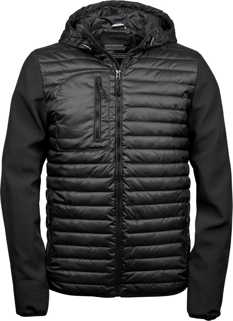 Levně Pánská bunda s kapucí Crossover - black/black