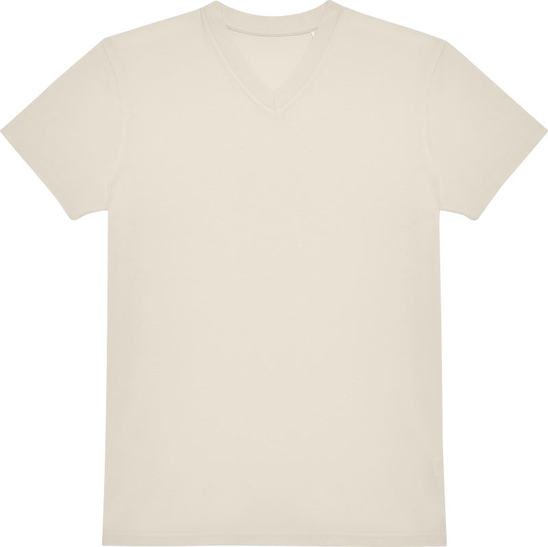 Levně Tričko s výstřihem do V - off white