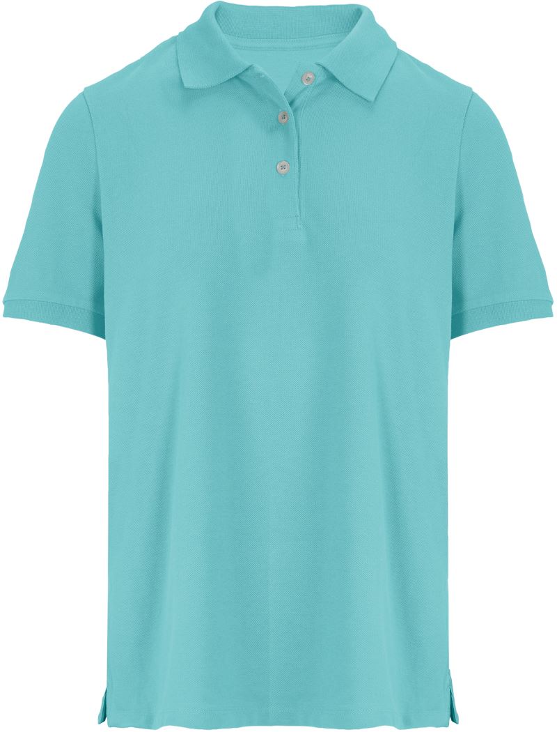 Levně Dámské piqué polo z těžké bavlny - pool blue