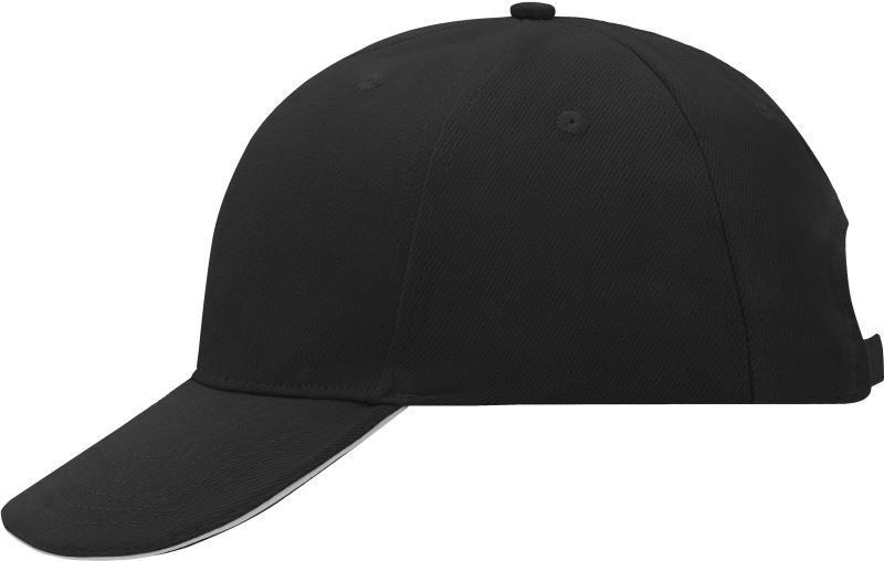 6 panelová sandwich kšiltovka - black/light grey