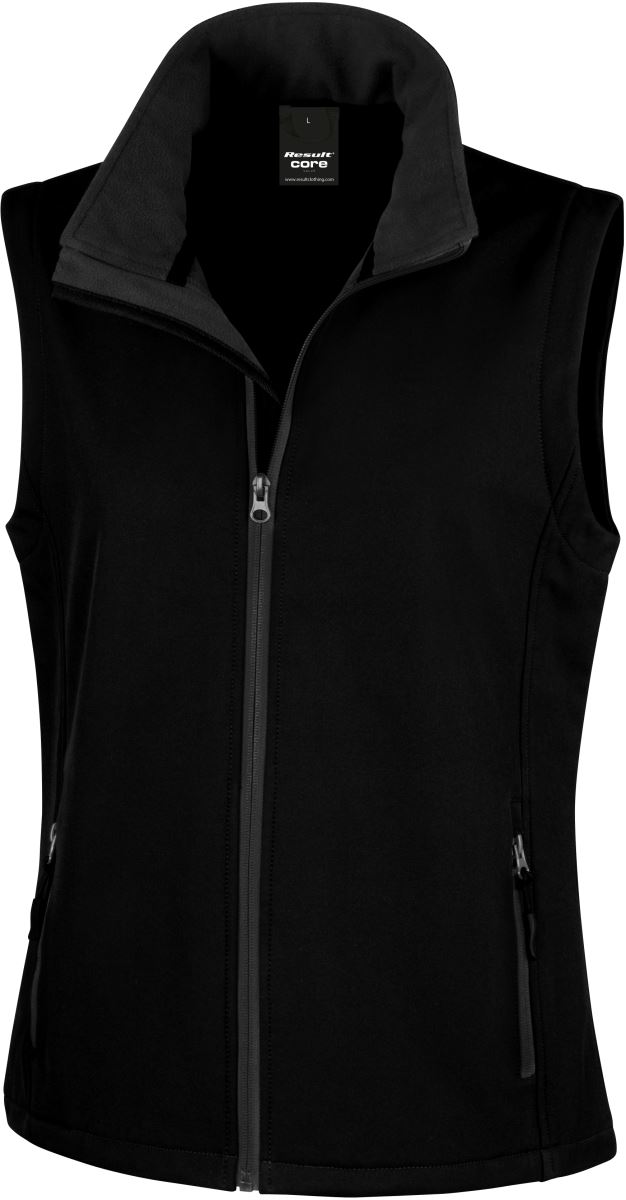 Levně Dámská 2-vrstvá softshellová vesta "Printable" - black/black