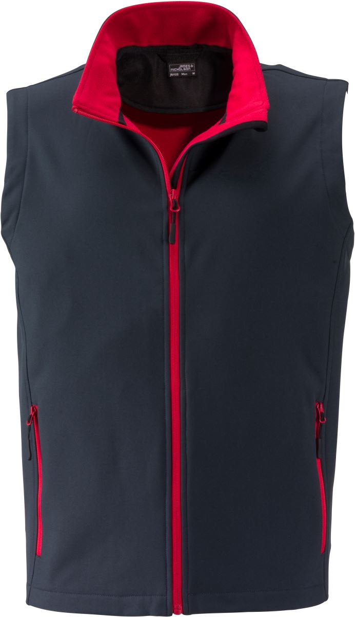 Levně Pánská 2-vrstvá promo softshellová vesta - iron grey/red