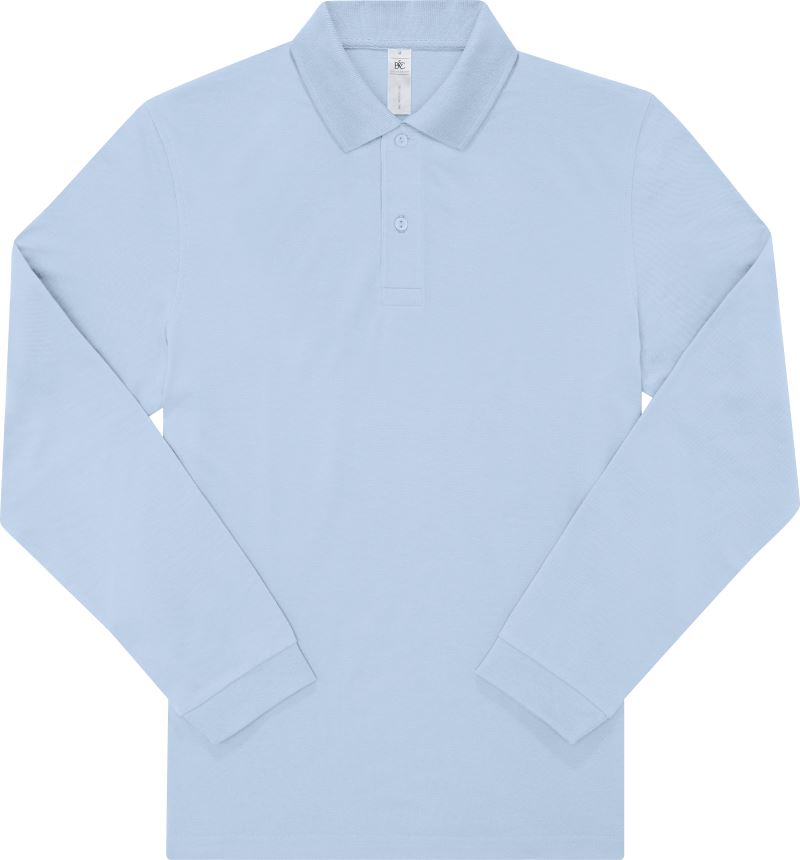 Levně Piqué polo s dlouhým rukávem - blush blue