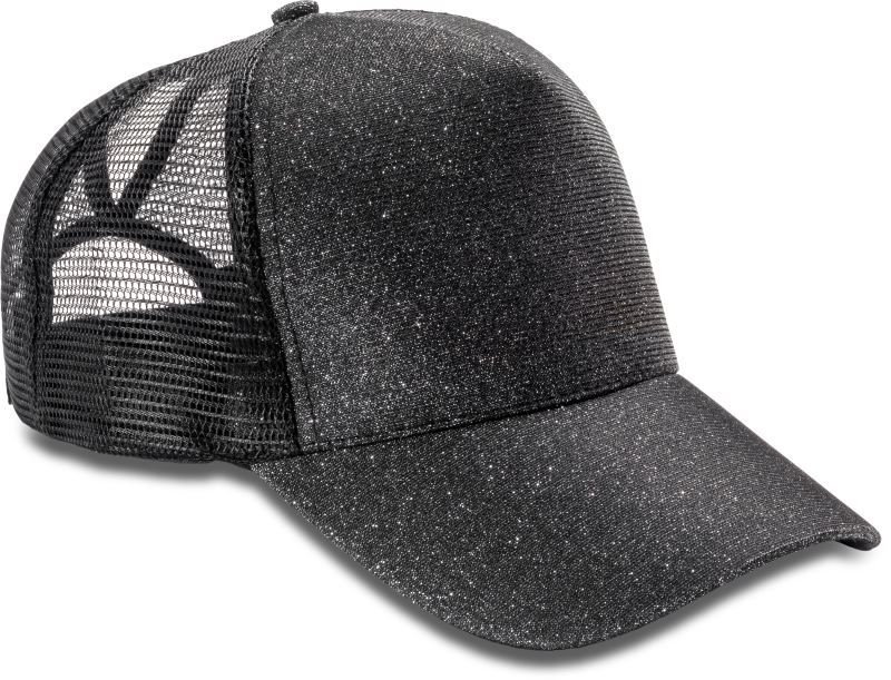 Levně 5 panelová třpytivá kšiltovka "New York" - black