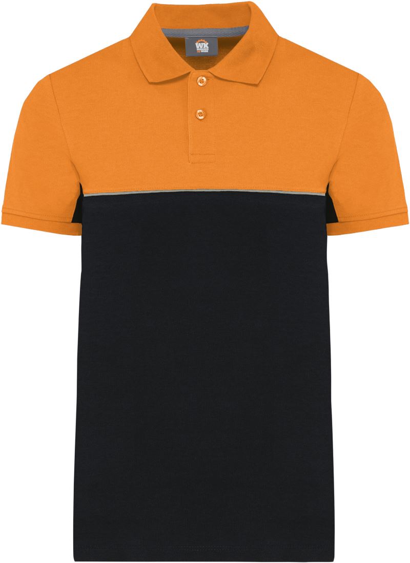 Levně Pracovní piqué polo - black/orange