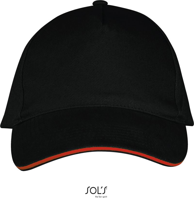Levně 5 panelová sandwich kšiltovka - black/red
