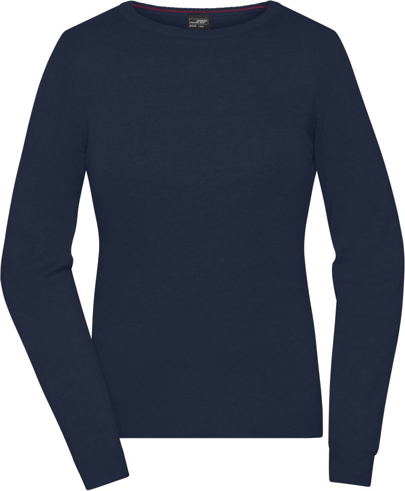 Levně Dámský svetr s kulatým výstřihem - navy
