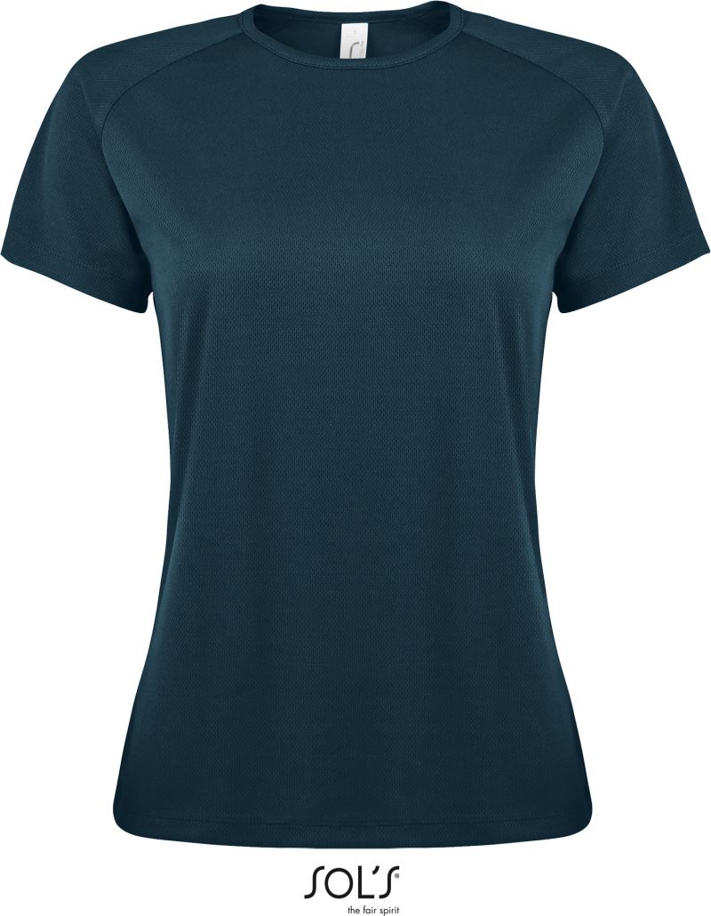 Levně Dámské raglánové sportovní tričko - petroleum blue