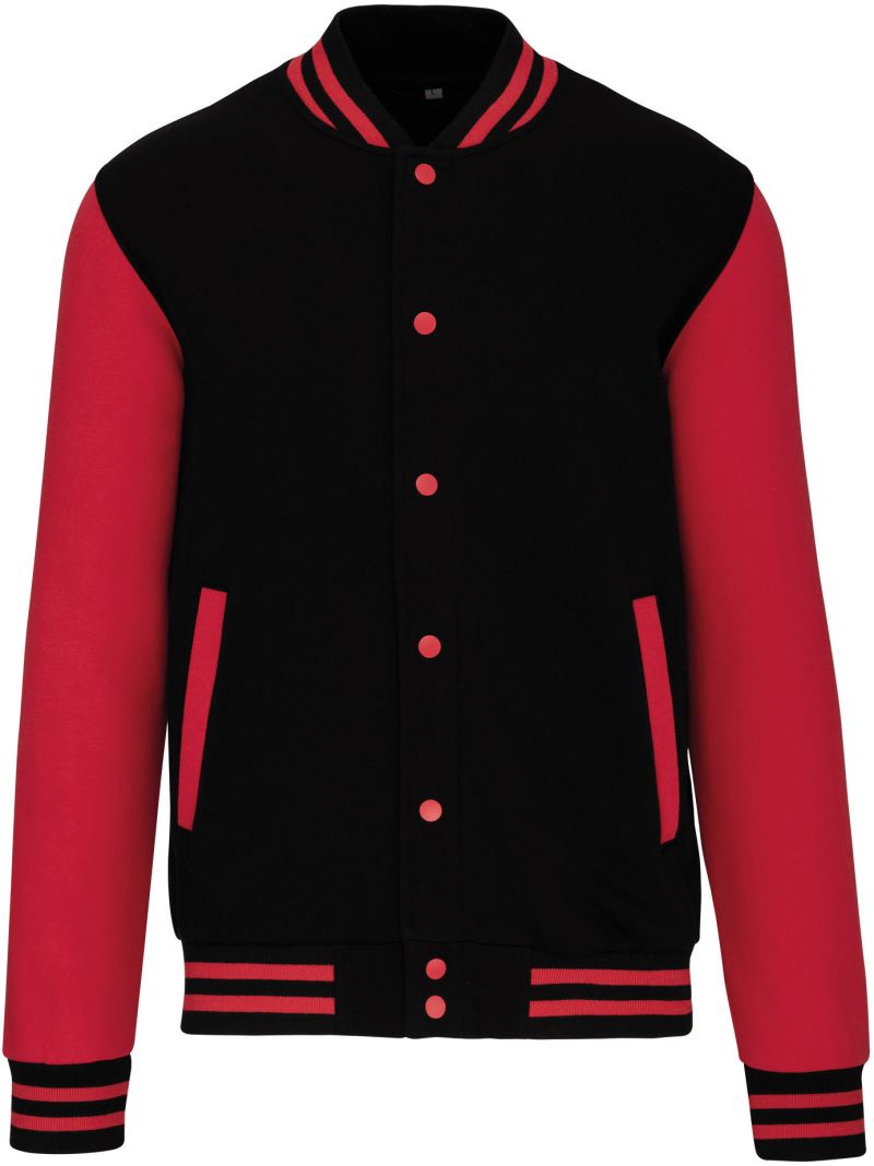 Levně Unisex college bunda "Teddy" - black/red