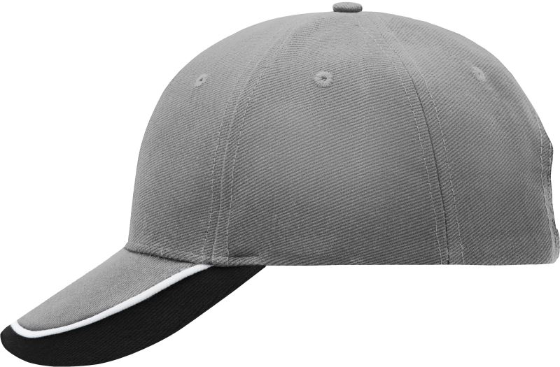 Kšiltovka s tříbarevným kšiltem - light grey/white/black