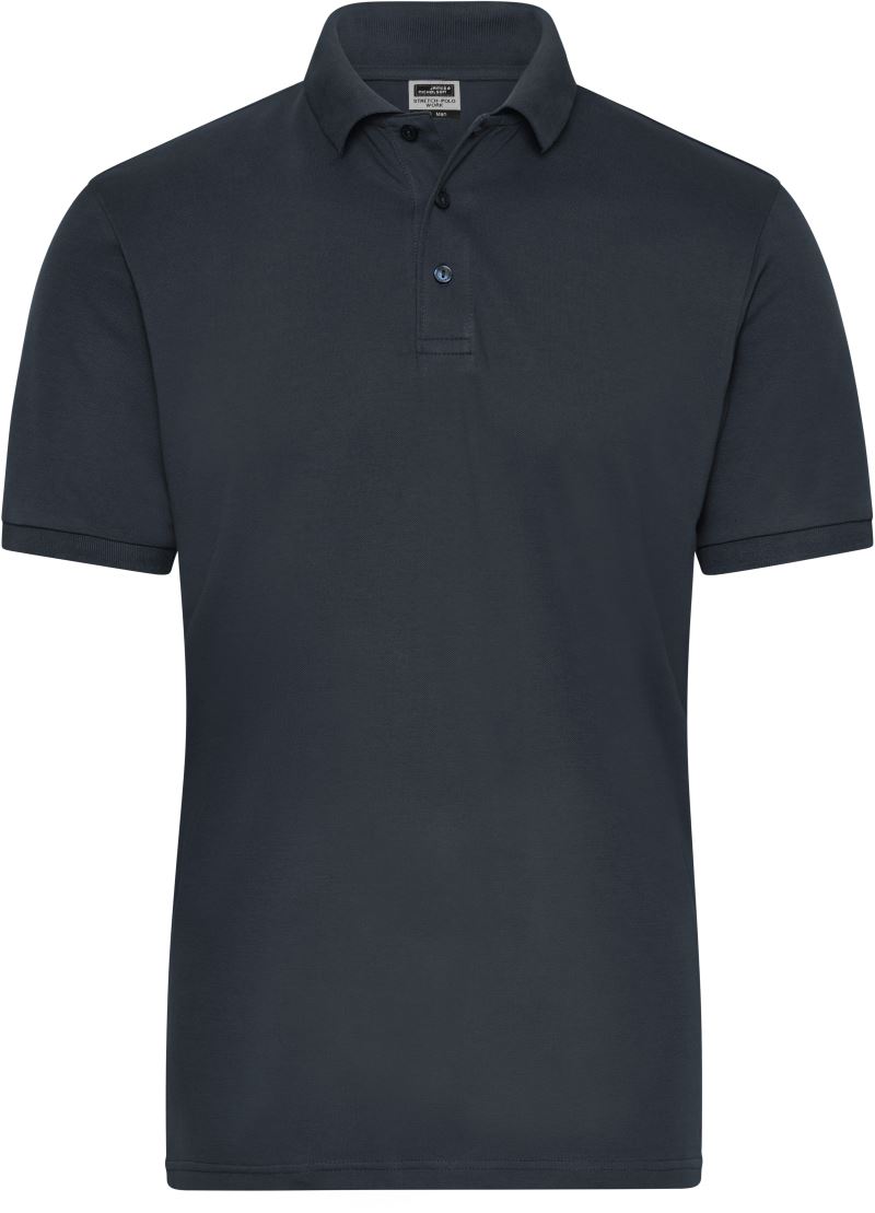 Levně Pánské pracovní elast. polo z bio bavlny - Solid - carbon
