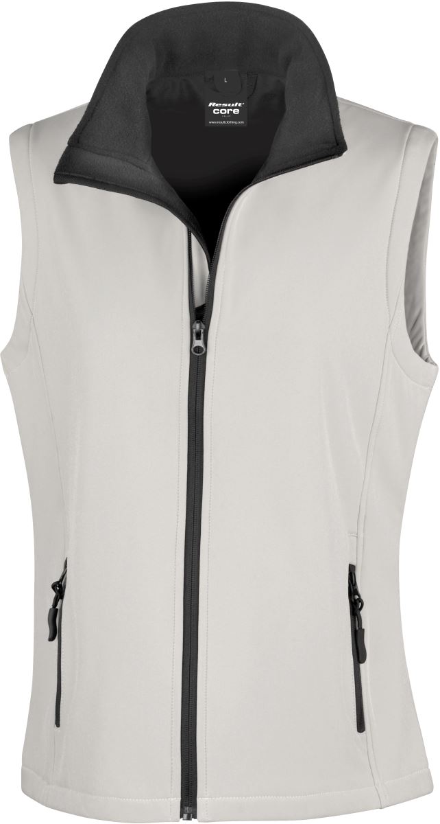 Levně Dámská 2-vrstvá softshellová vesta "Printable" - white/black