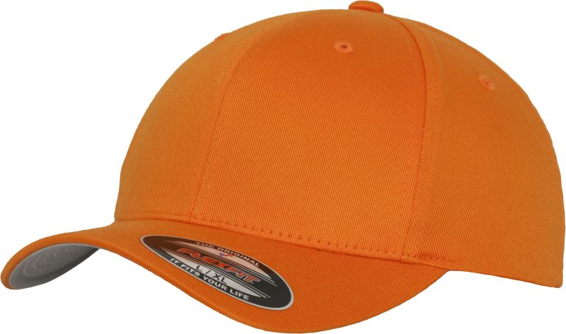 Levně 6 panelová vlněná česaná kšiltovka Flexfit - orange