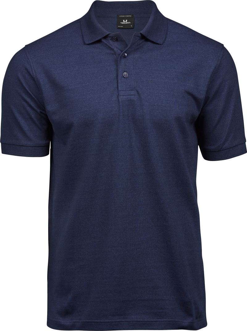 Levně Pánské luxusní strečové piqué polo z těžké bavlny - denim