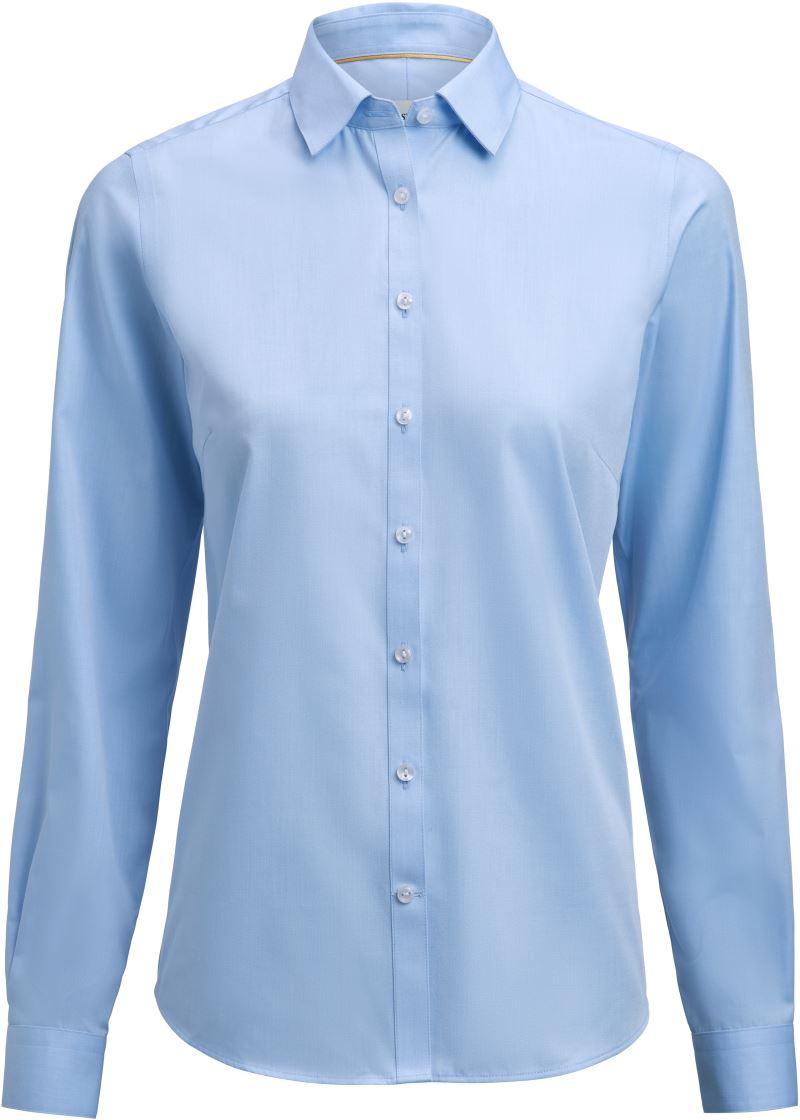 Levně Keprová halenka s dlouhým rukávem - sky blue