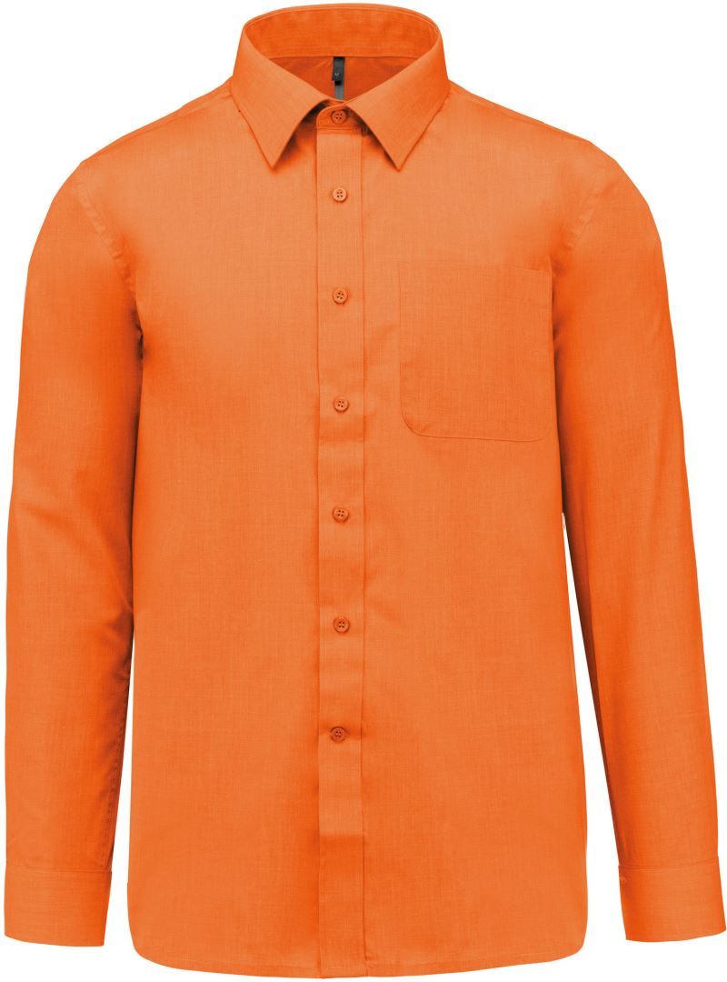 Levně Popelínová košile "Jofrey" s dlouhým rukávem - orange