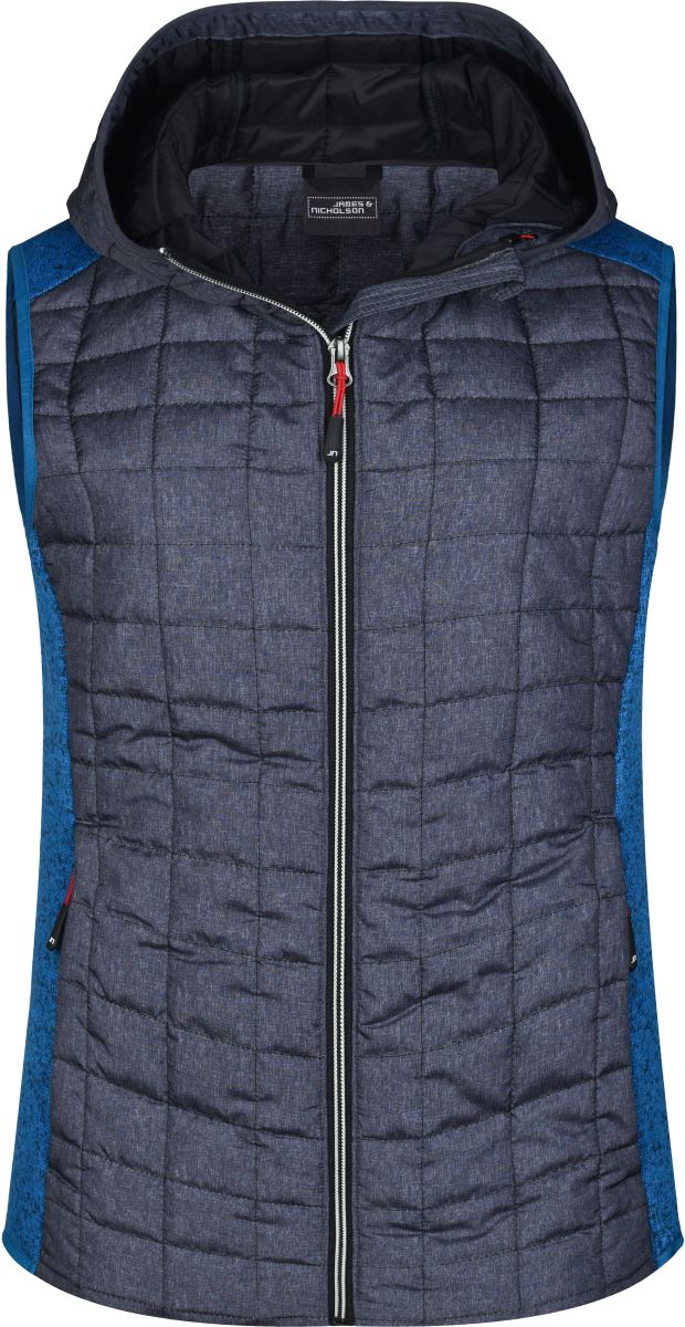Levně Dámská pletená hybridní vesta - royal melange/anthracite melange