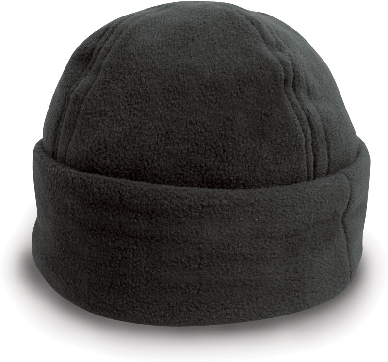 Levně Fleecová čepice s širokou manžetou - black