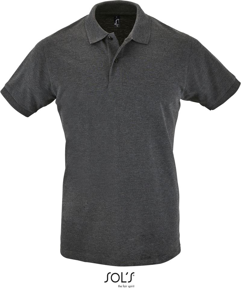 Levně Pánské piqué polo - charcoal melange