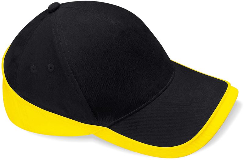 Levně 5 panelová týmová závodní kšiltovka - black/yellow