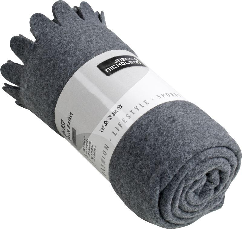 Levně Fleecová deka s třásněmi - light grey melange