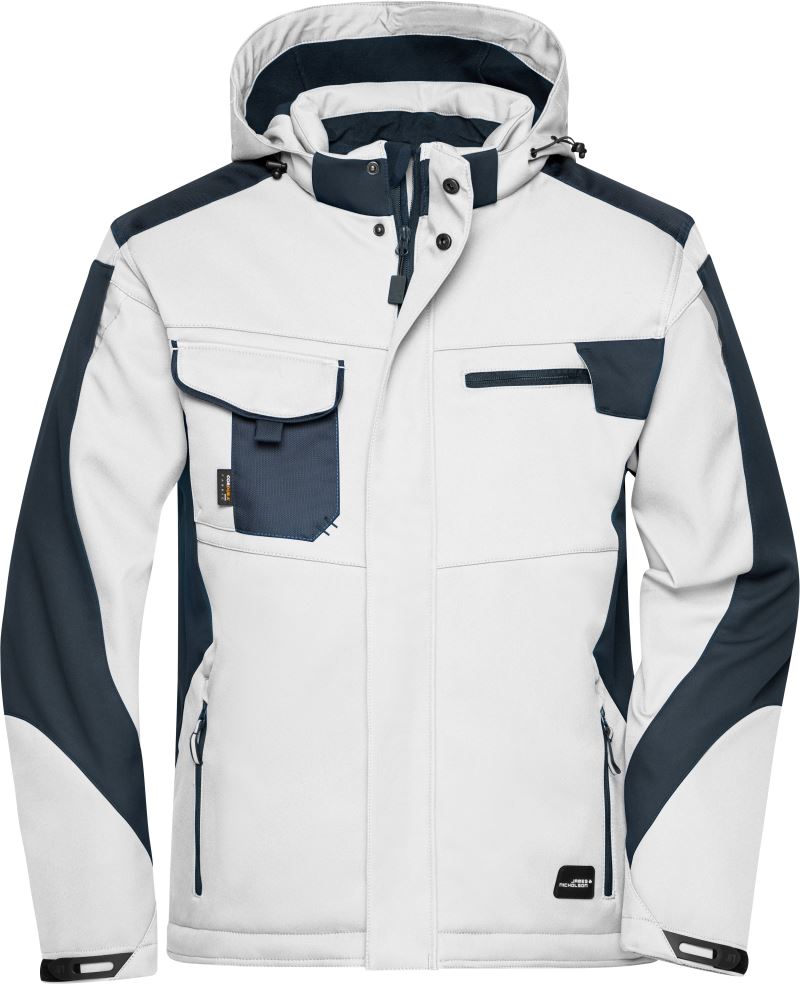Levně Pracovní zimní softshellová bunda - Strong - white/carbon